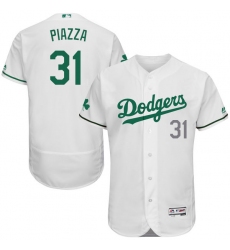 Men's Majestic Los Angeles Dodgers #31 Mike Piazza White Celtic Flexbase Authentic Collection MLB Jersey
