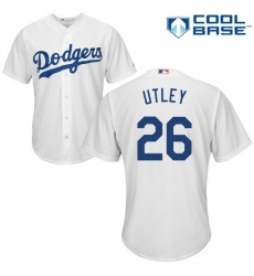 Youth Majestic Los Angeles Dodgers #26 Chase Utley Authentic White Home Cool Base MLB Jersey