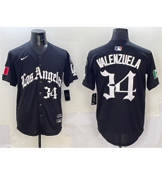 Men's Los Angeles Dodgers #34 Fernando Valenzuela Black Mexico 2025 LA Gothic Style With Fernando Vapor Premier Limited Stitched Baseball Jersey