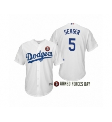 Men's 2019 Armed Forces Day Corey Seager #5 Los Angeles Dodgers White Jersey