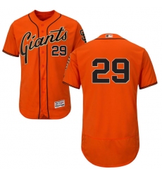 Men's Majestic San Francisco Giants #29 Jeff Samardzija Orange Alternate Flex Base Authentic Collection MLB Jersey