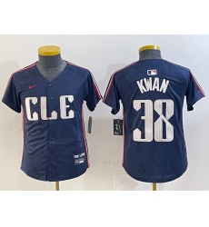 Youth Cleveland Guardians #38 Steven Kwan Navy 2024 City Connect Limited Stitched Baseball Jersey