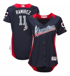 Women's Majestic Cleveland Indians #11 Jose Ramirez Game Navy Blue American League 2018 MLB All-Star MLB Jersey