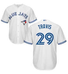 Youth Majestic Toronto Blue Jays #29 Devon Travis Authentic White Home MLB Jersey
