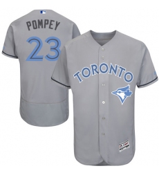Men's Majestic Toronto Blue Jays #23 Dalton Pompey Authentic Gray 2016 Father's Day Fashion Flex Base MLB Jersey