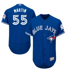 Men's Majestic Toronto Blue Jays #55 Russell Martin Blue Alternate Flex Base Authentic Collection MLB Jersey