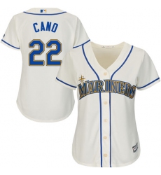 Women's Majestic Seattle Mariners #22 Robinson Cano Authentic Cream Alternate Cool Base MLB Jersey