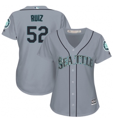 Women's Majestic Seattle Mariners #52 Carlos Ruiz Authentic Grey Road Cool Base MLB Jersey