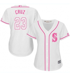 Women's Majestic Seattle Mariners #23 Nelson Cruz Authentic White Fashion Cool Base MLB Jersey
