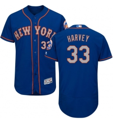 Men's Majestic New York Mets #33 Matt Harvey Royal/Gray Alternate Flex Base Authentic Collection MLB Jersey