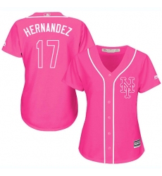 Women's Majestic New York Mets #17 Keith Hernandez Authentic Pink Fashion Cool Base MLB Jersey