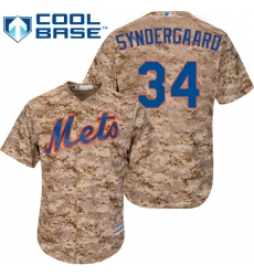 Men's Majestic New York Mets #34 Noah Syndergaard Authentic Camo Alternate Cool Base MLB Jersey