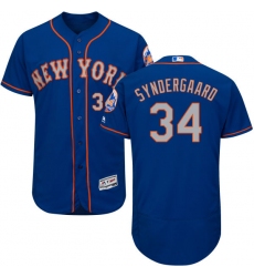 Men's Majestic New York Mets #34 Noah Syndergaard Royal/Gray Alternate Flex Base Authentic Collection MLB Jersey