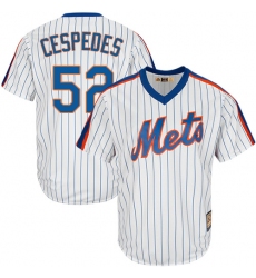 Men's Majestic New York Mets #52 Yoenis Cespedes Authentic White Cooperstown MLB Jersey