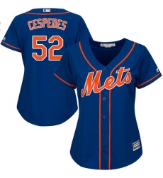 Women's Majestic New York Mets #52 Yoenis Cespedes Authentic Royal Blue Alternate Home Cool Base MLB Jersey