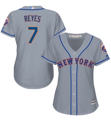 Women's Majestic New York Mets #7 Jose Reyes Authentic Grey Road Cool Base MLB Jersey