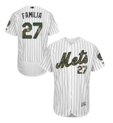 Men's Majestic New York Mets #27 Jeurys Familia Authentic White 2016 Memorial Day Fashion Flex Base MLB Jersey