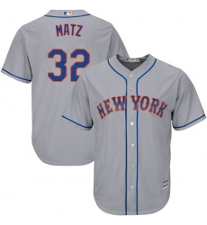 Youth Majestic New York Mets #32 Steven Matz Authentic Grey Road Cool Base MLB Jersey