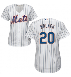 Women's Majestic New York Mets #20 Neil Walker Authentic White Home Cool Base MLB Jersey