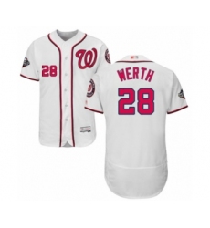 Men's Washington Nationals #28 Jayson Werth White Home Flex Base Authentic Collection 2019 World Series Bound Baseball Jersey