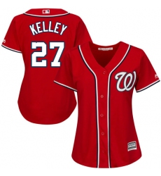 Women's Majestic Washington Nationals #27 Shawn Kelley Authentic Red Alternate 1 Cool Base MLB Jersey