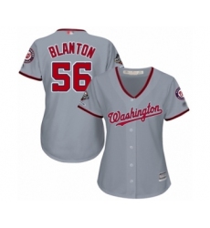 Women's Washington Nationals #56 Joe Blanton Authentic Grey Road Cool Base 2019 World Series Champions Baseball Jersey