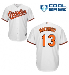 Youth Majestic Baltimore Orioles #13 Manny Machado Authentic White Home Cool Base MLB Jersey