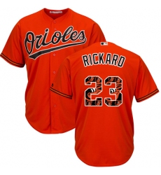 Men's Majestic Baltimore Orioles #23 Joey Rickard Authentic Orange Team Logo Fashion Cool Base MLB Jersey