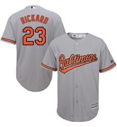 Youth Majestic Baltimore Orioles #23 Joey Rickard Replica Grey Road Cool Base MLB Jersey