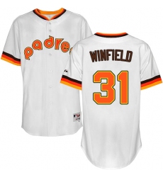 Men's Majestic San Diego Padres #31 Dave Winfield Authentic White 1984 Turn Back The Clock MLB Jersey