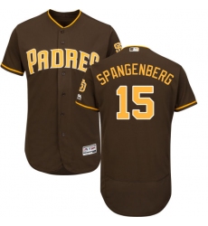 Men's Majestic San Diego Padres #15 Cory Spangenberg Brown Alternate Flex Base Authentic Collection MLB Jersey