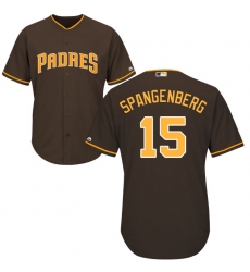 Men's Majestic San Diego Padres #15 Cory Spangenberg Replica Brown Alternate Cool Base MLB Jersey