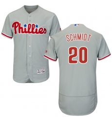 Men's Majestic Philadelphia Phillies #20 Mike Schmidt Grey Road Flex Base Authentic Collection MLB Jersey
