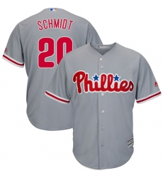 Youth Majestic Philadelphia Phillies #20 Mike Schmidt Replica Grey Road Cool Base MLB Jersey