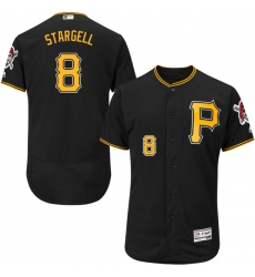 Men's Majestic Pittsburgh Pirates #8 Willie Stargell Black Alternate Flex Base Authentic Collection MLB Jersey