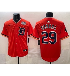 Men's Detroit Tigers #29 Tarik Skubal Orange 2026 Alternate USA 250 Vapor Premier Limited Stitched Baseball Jersey
