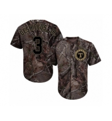 Men's Texas Rangers #3 Delino DeShields Jr. Authentic Camo Realtree Collection Flex Base Baseball Player Jersey