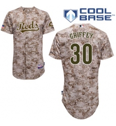 Men's Majestic Cincinnati Reds #30 Ken Griffey Replica Camo Alternate Cool Base MLB Jersey