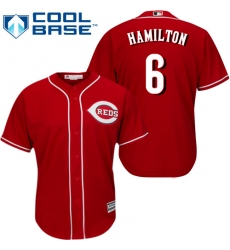 Men's Majestic Cincinnati Reds #6 Billy Hamilton Replica Red Alternate Cool Base MLB Jersey