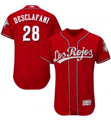 Men's Majestic Cincinnati Reds #28 Anthony DeSclafani Red Los Rojos Flexbase Authentic Collection MLB Jersey