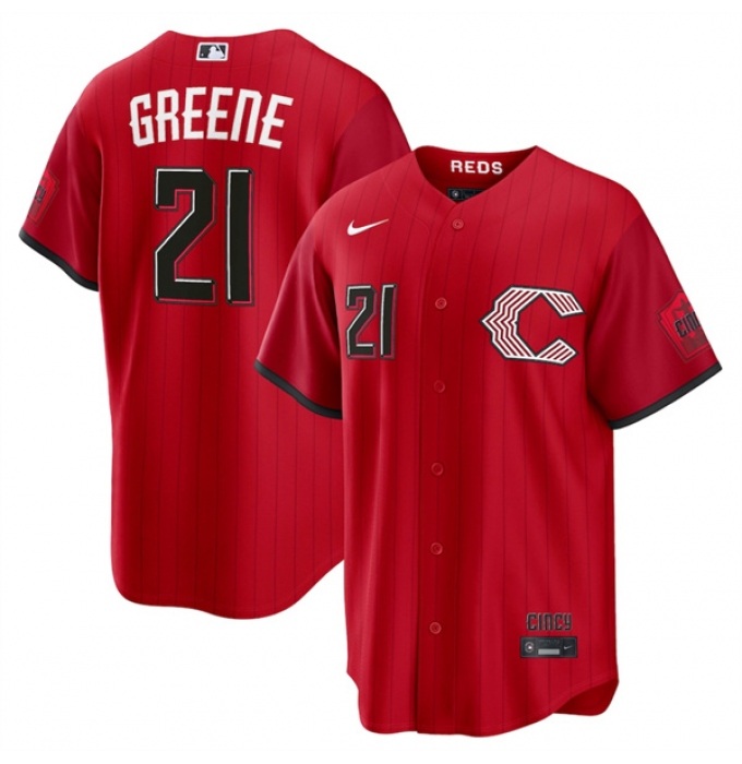 Men's Cincinnati Reds #21 Hunter Greene Red 2026 City Connect Stadium Stitched Baseball Jersey