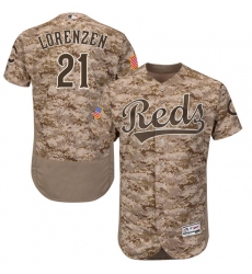 Men's Majestic Cincinnati Reds #21 Michael Lorenzen Camo Alternate Flexbase Authentic Collection MLB Jersey