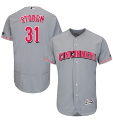 Men's Majestic Cincinnati Reds #31 Drew Storen Grey Flexbase Authentic Collection MLB Jersey