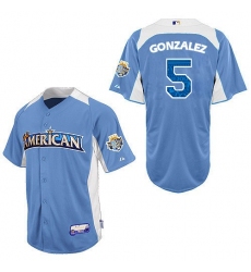 Men's Majestic Colorado Rockies #5 Carlos Gonzalez Replica Blue American League 2012 All-Star BP MLB Jersey