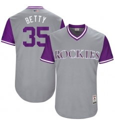 Men's Majestic Colorado Rockies #35 Chad Bettis 