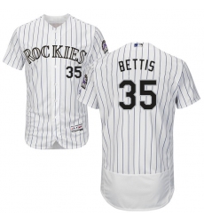 Men's Majestic Colorado Rockies #35 Chad Bettis White Flexbase Authentic Collection MLB Jersey