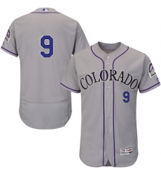 Men's Majestic Colorado Rockies #9 DJ LeMahieu Grey Road Flex Base Authentic Collection MLB Jersey