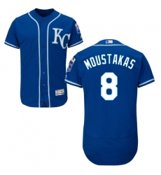 Men's Majestic Kansas City Royals #8 Mike Moustakas Royal Blue Alternate Flex Base Authentic Collection MLB Jersey