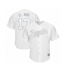 Men's Kansas City Royals #13 Salvador Perez  El Nino Authentic White 2019 Players Weekend Baseball Jersey