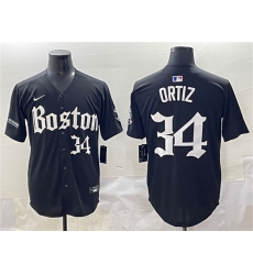 Men's Boston Red Sox #34 David Ortiz Black Gothic Vapor Limited Stitched Baseball Jersey